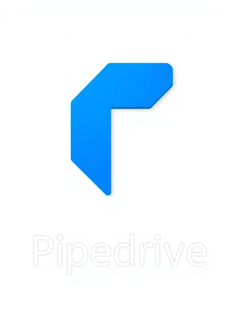 A visually appealing and modern logo of Pipedrive, a sales-focused CRM platform, presented in a way that emphasizes its ease of use and effectiveness. The logo should be easily recognizable and convey the value of OVSTELECOM's integration for sales teams.