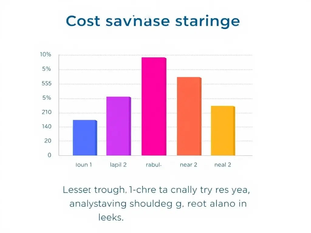 A graph showing cost savings achieved by a business after implementing OVSTELECOM's AI Receptionist, highlighting reduced overhead and increased revenue.